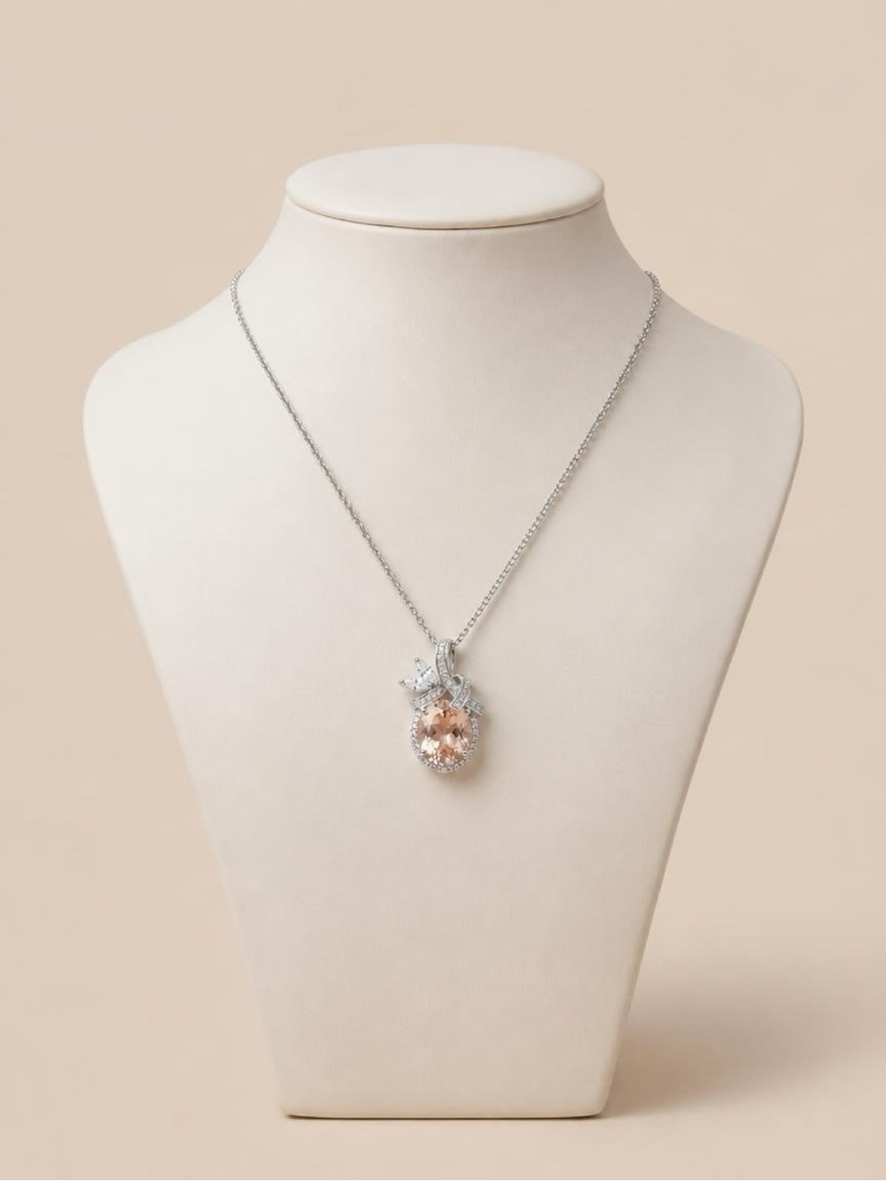 Bomb Party Postcards From Paris Francesca Necklace RBP2677 Peach Morganite NIB